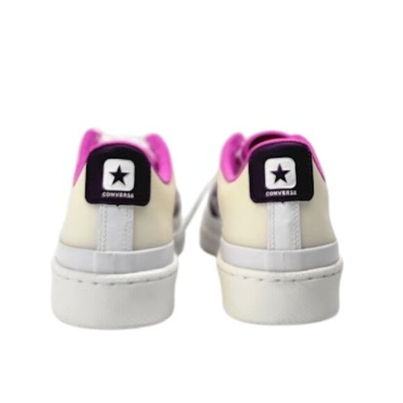 CONVERSE Pro Leather OX Low White Purple Sneakers Unisex Women 11.5- Men 10 NWOB - Picture 6 of 9